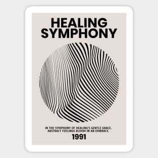 Black and White Minimal Lines - Healing Symphony Sticker